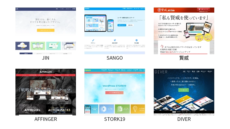 wordpressの有料テーマの例